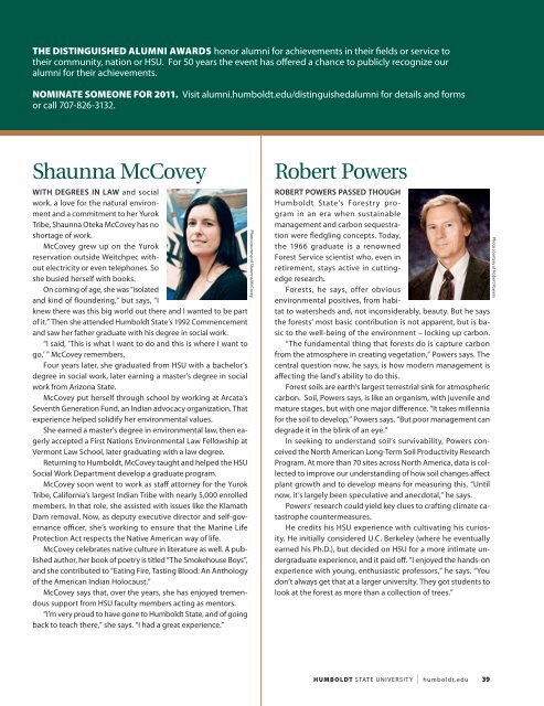 Download Now - Humboldt Magazine - Humboldt State University