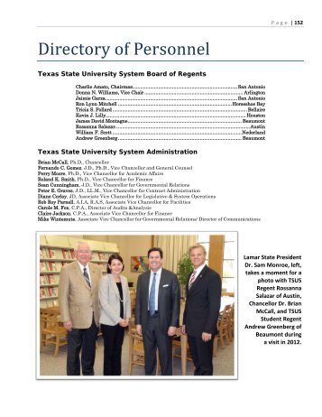 Directory of Personnel - Lamar State College - Port Arthur