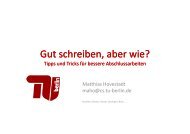 Gut schreiben, aber wie? - TU Berlin