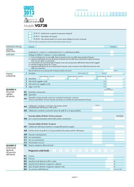 Modello VG73B.pdf - Agenzia delle Entrate