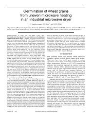 Germination of wheat grains from uneven microwave heating in an ...