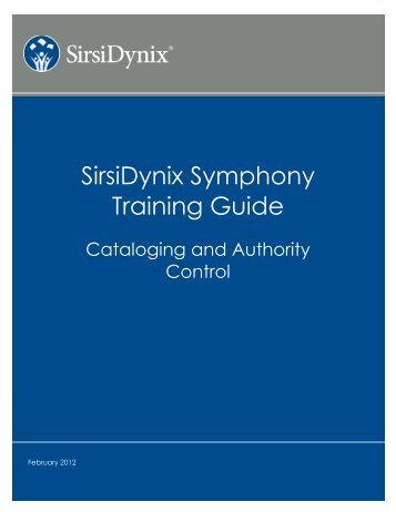 SirsiDynix Symphony Training Guide - FTP Directory Listing