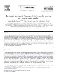 Perceptual learning of Cantonese lexical tones by tone and non ...