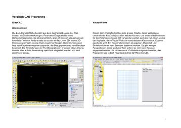 Vergleich CAD-Programme