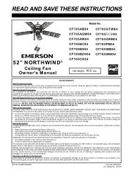 Owner's Manual - Emerson Fans