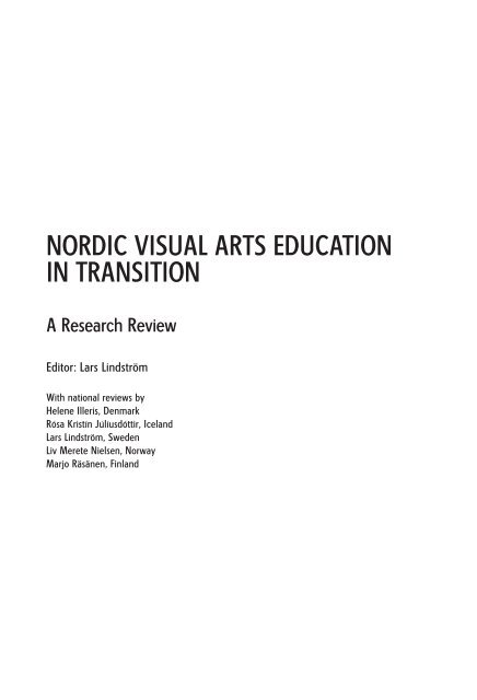 Research in Visual Arts Education - The National Society for ...