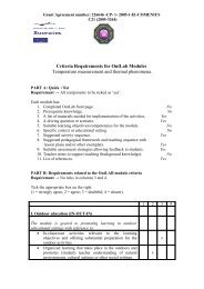 Criteria Requirements for OutLab Modules Temperature measurement ...