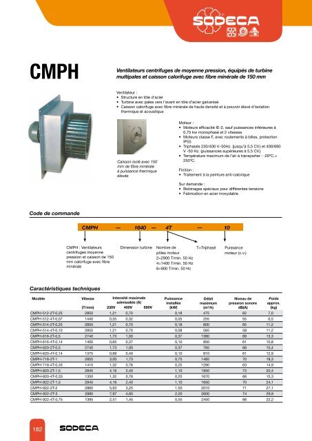 ventilateurs centrifuges et extracteurs en ligne pour conduits - Sodeca