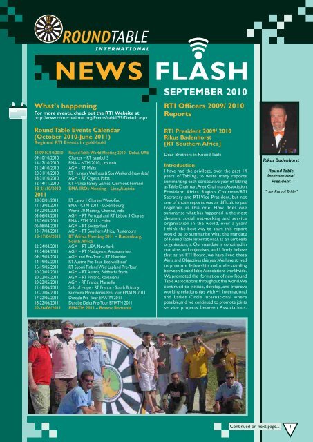 September 2010 Newsflash - Round Table International