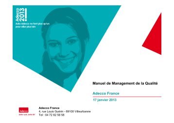 Manuel de Management de la Qualité 2012 Mars 2012 ... - Adecco