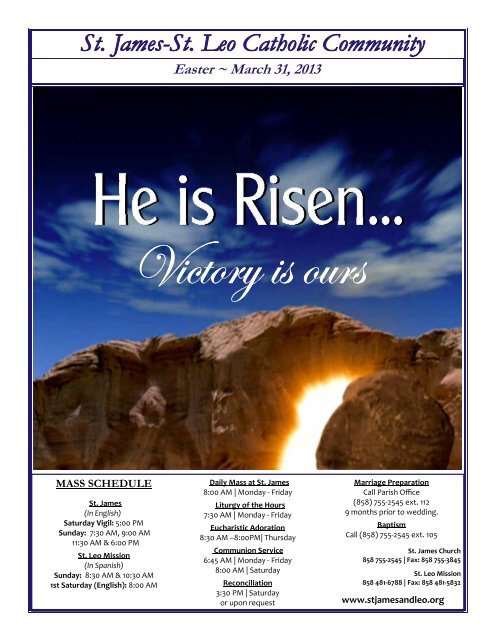 Easter ~ March 31, 2013 - St. James and St. Leo Catholic Community