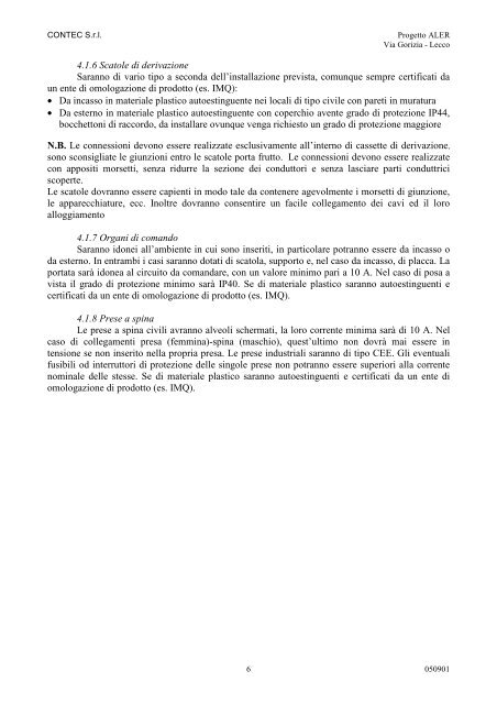 impianto elettrico edificio ad uso residenziale per 12 ... - Aler Lecco