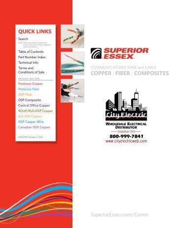 Superior Essex Product Catalog at City Electric