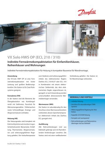 VX Solo HWS OP (ECL 210 / 310) - FernwÃ¤rme-Komponenten