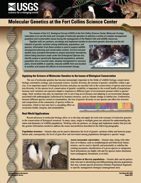 Fort Collins Molecular Genetics Fact Sheet - USGS