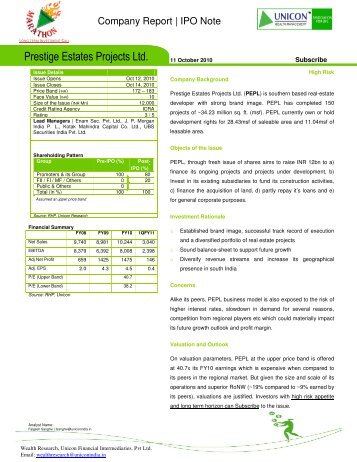 Company Report | IPO Note - Unicon