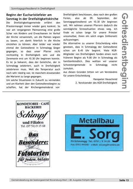 ECHO 28 (FrÃ¼hjahr 2007) - Katholische Gesamtkirchengemeinde ...