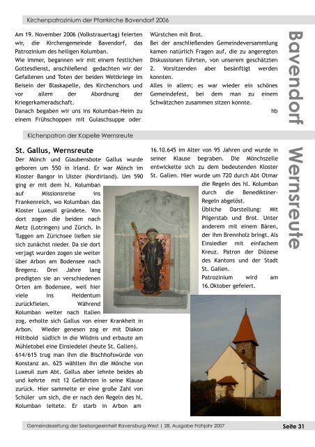ECHO 28 (FrÃ¼hjahr 2007) - Katholische Gesamtkirchengemeinde ...