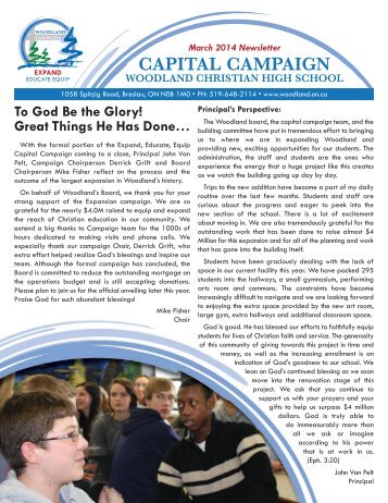 For the latest Campaign Newsletter click here. - Woodland Christian ...
