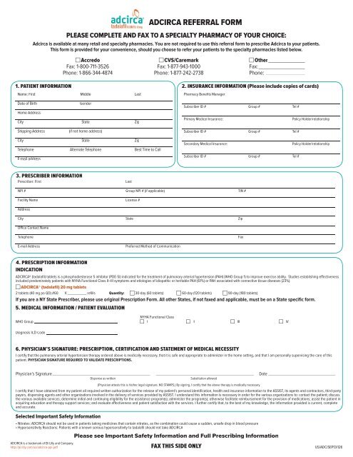 Patient Referral Form Adcirca