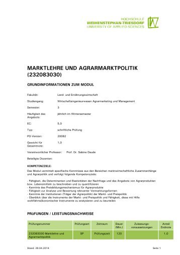 marktlehre und agrarmarktpolitik (232083030) - Module.Online - Login