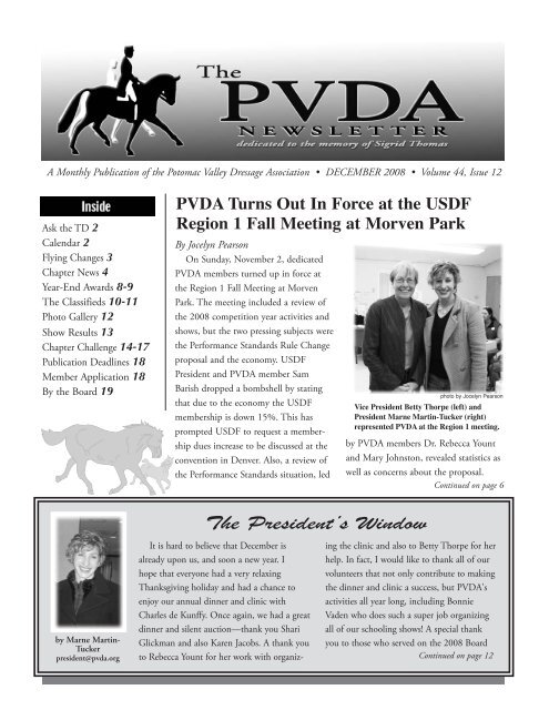The President&rsquo;s Window - Potomac Valley Dressage Association