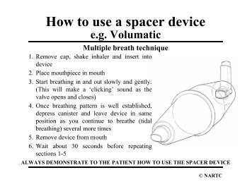 How to use a spacer device