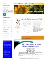 Fall 2006 - Canadian Mental Health Association - Winnipeg Region