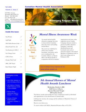 Fall 2006 - Canadian Mental Health Association - Winnipeg Region