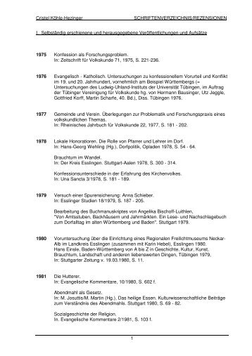 Schriftenverzeichnis GESAMT 5. März 2010 - Institut für Volkskunde ...