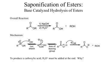 Saponification of Esters: Base Catalyzed Hydrolysis ... - Carbon Rules