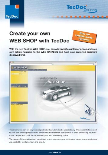 Create your own WEB SHOP with TecDoc