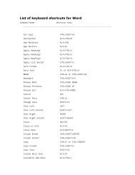 Microsoft Word Keyboard Shortcuts