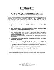 PL6.0pfc, PL9.0pfc, and PL6.0II Rebate Program - QSC Audio ...