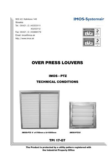 OVER PRESS LOUVERS - IMOS-Systemair sro