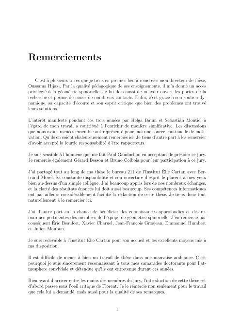Remerciements - Mathematik