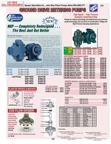 GROUND DRIVE METERING PUMPS - Sprayer Specialties, Inc.