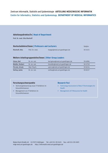 Forschungsbericht 1999-2002 - Universitätsklinikum Göttingen