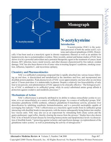 N-acetylcysteine - Thorne Research