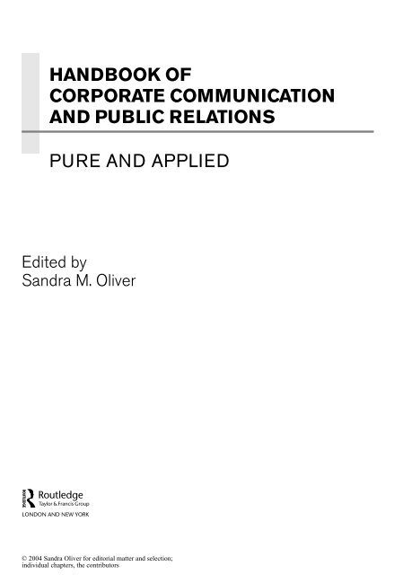 Handbook of Corporate Communication and Public ... - Blogs Unpad