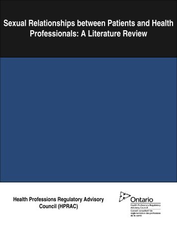 Literature Review - Health Professions Regulatory Advisory Council