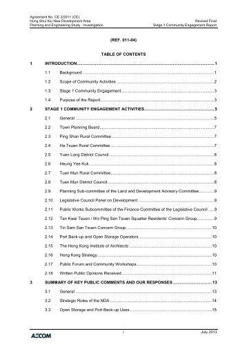 (REF. 011-04) TABLE OF CONTENTS 1 INTRODUCTION ...