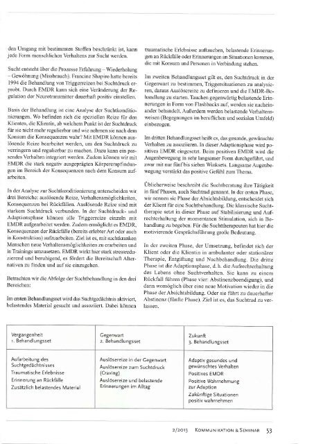 Presseartikel über EMDR in der Suchttherapie