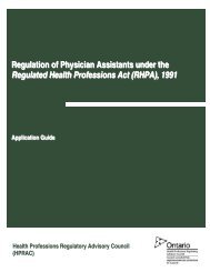 Regulation of Physician Assistants under the Regulated Health ...