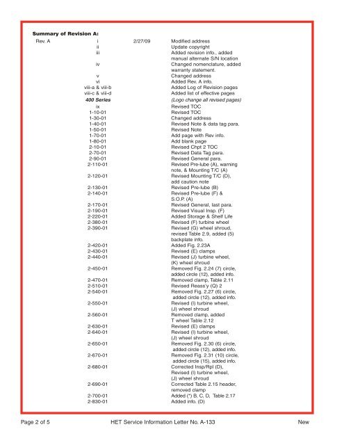 Service Information Letter - Hartzell Engine Technologies