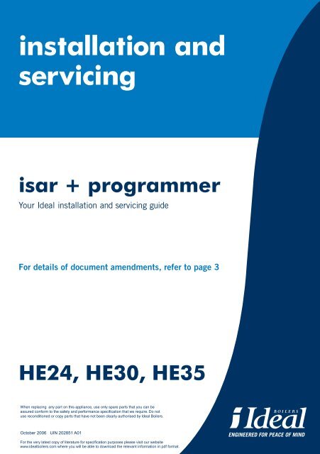 Ideal Isar HE NG Combi Boilers 24,30,35 (Built-in Clock ... - BHL.co.uk