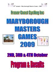19 Annual â€“ Maryborough Masters Games - 2009