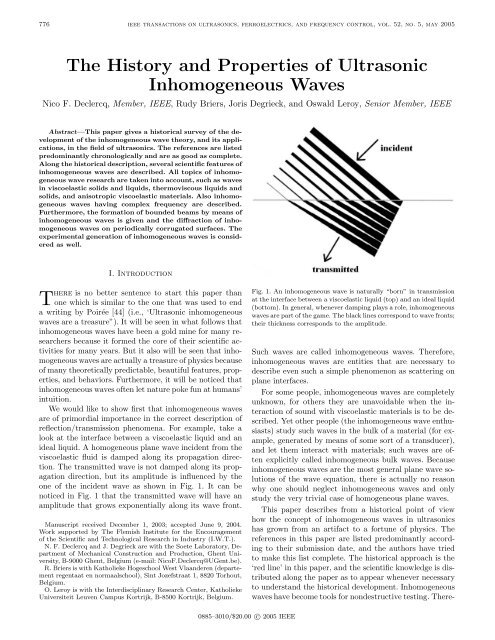 The History and Properties of Ultrasonic ... - IEEE Xplore