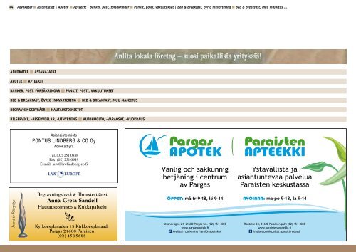 Koko palveluluettelo PDF-tiedostona - VÃ¤stÃ¥bolands FÃ¶retagare