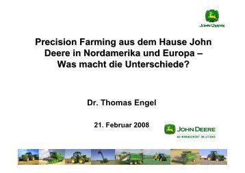 Precision Farming aus dem Hause John Deere in Nordamerika und ...